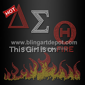 This Girl Is On Fire Sorority Rhinestone Transfers